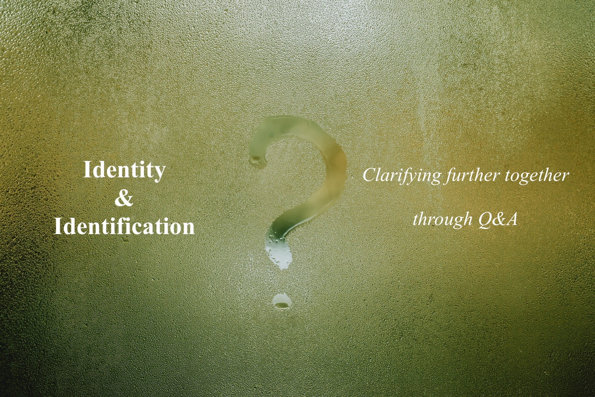 Clarifying through Q&A Identify